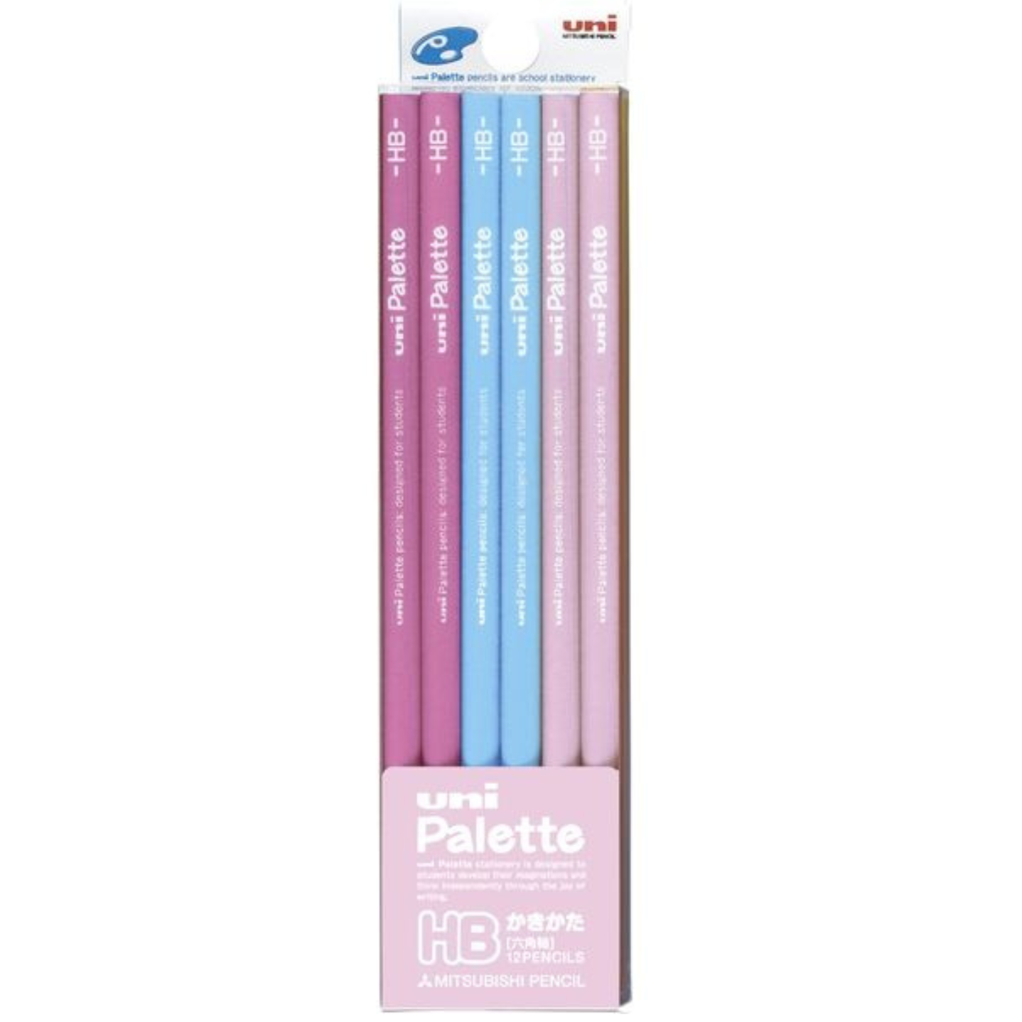 Uni Dozen Box Pencil Hexagonal PLT Uni Pallet Pastel Pink - Harajuku Culture Japan - Japanease Products Store Beauty and Stationery