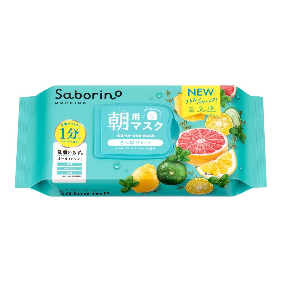 Bcl Saborino Mezama Sheets Refreshing Fruity Morning Face Mask - 32 Sheets - Harajuku Culture Japan - Japanease Products Store Beauty and Stationery