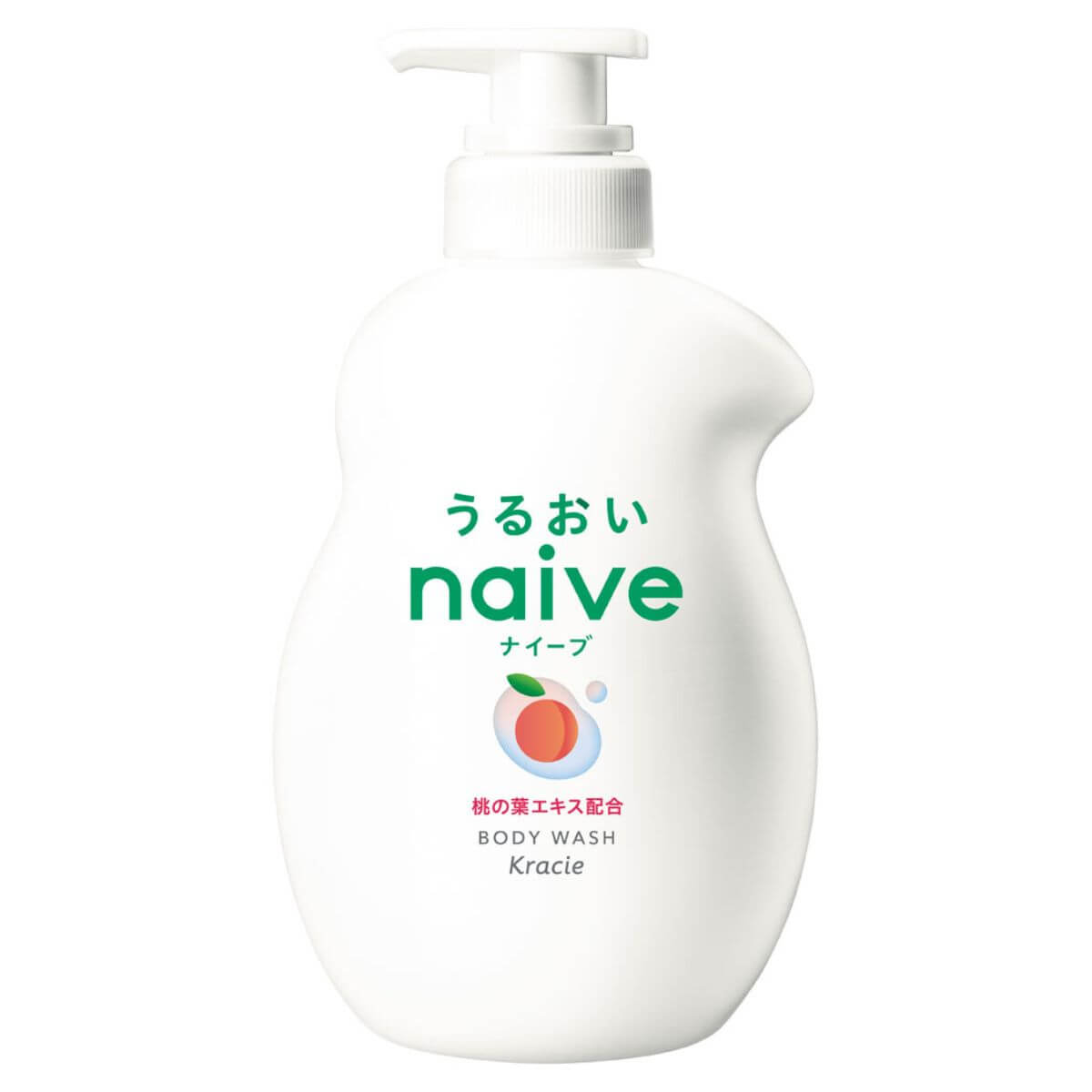 Kracie naive Body Soap Liquid Type Peach Leaf Extract -530mL - Harajuku Culture Japan - Japanease Products Store Beauty and Stationery