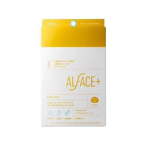 ALFACE Yellow Essential Mask 4 Sheets - Harajuku Culture Japan - Japanease Products Store Beauty and Stationery