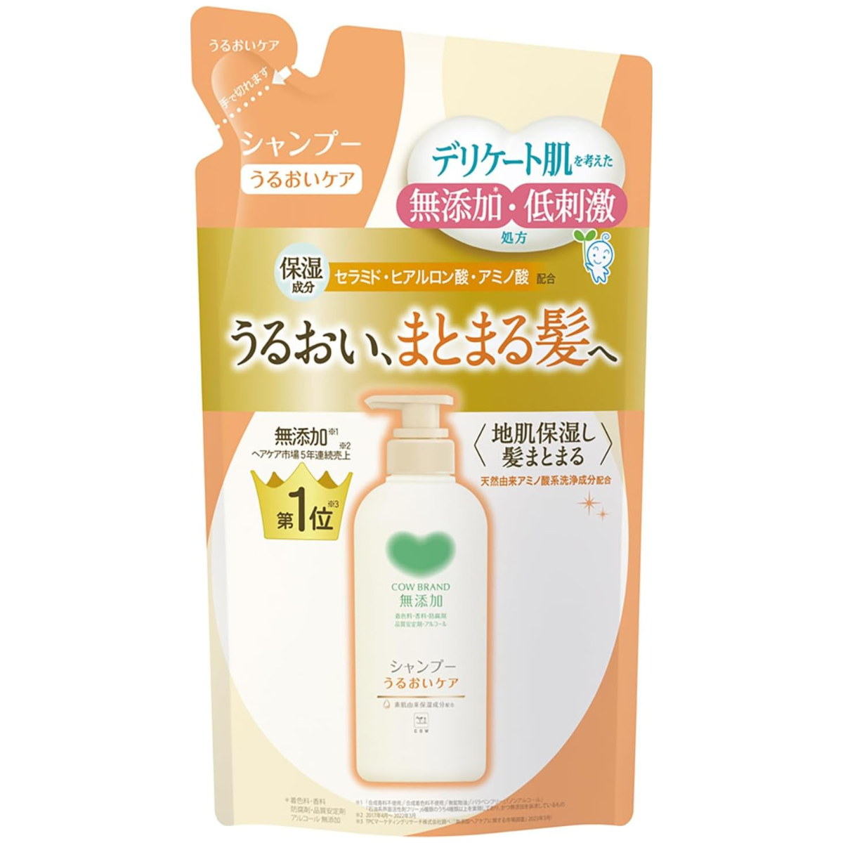 Cow Brand Additive Free Shampoo Moist Refill - 360mL - Harajuku Culture Japan - Japanease Products Store Beauty and Stationery