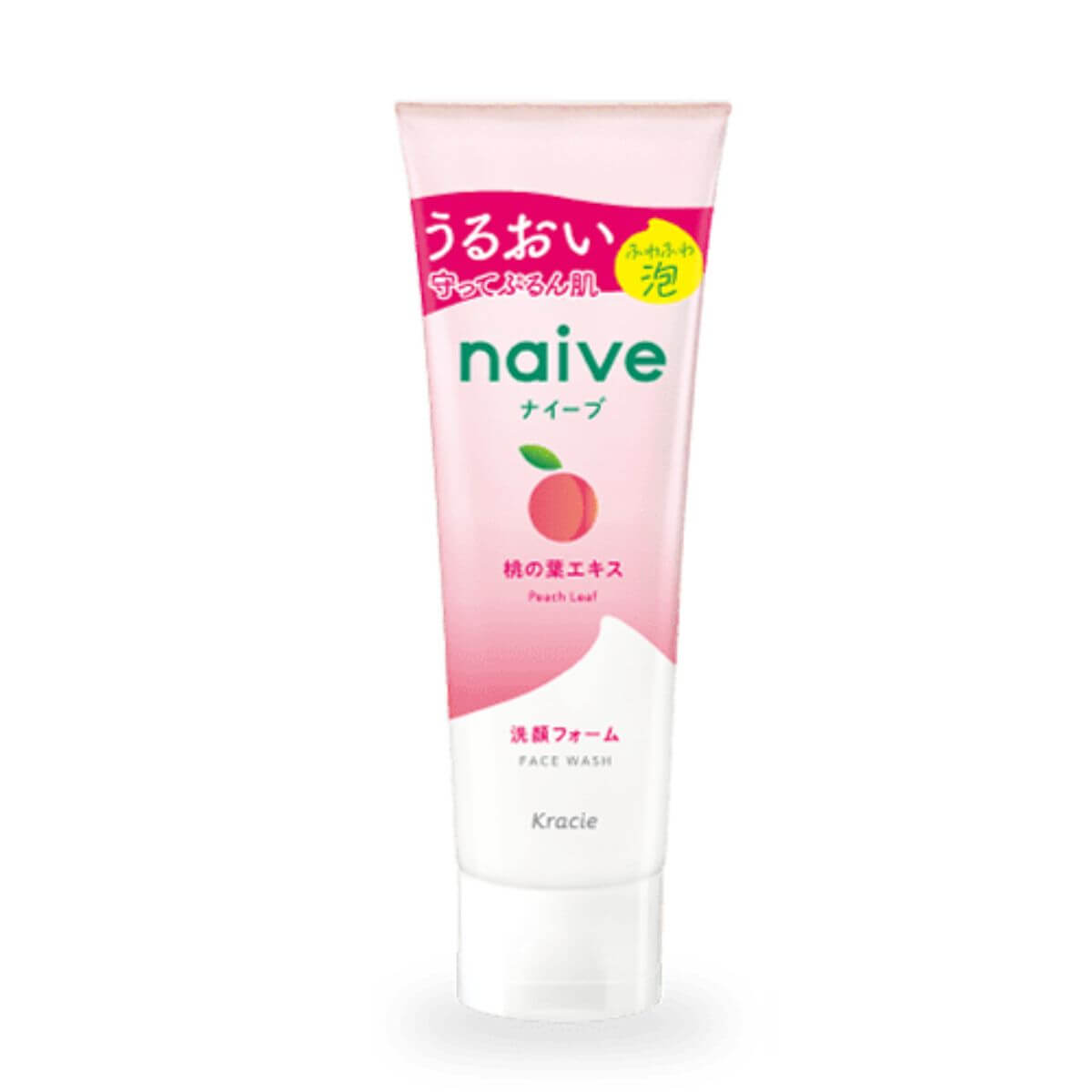 Kracie naive Facial Wash Moisturizing Peach Leaf Extract - 130g - Harajuku Culture Japan - Japanease Products Store Beauty and Stationery