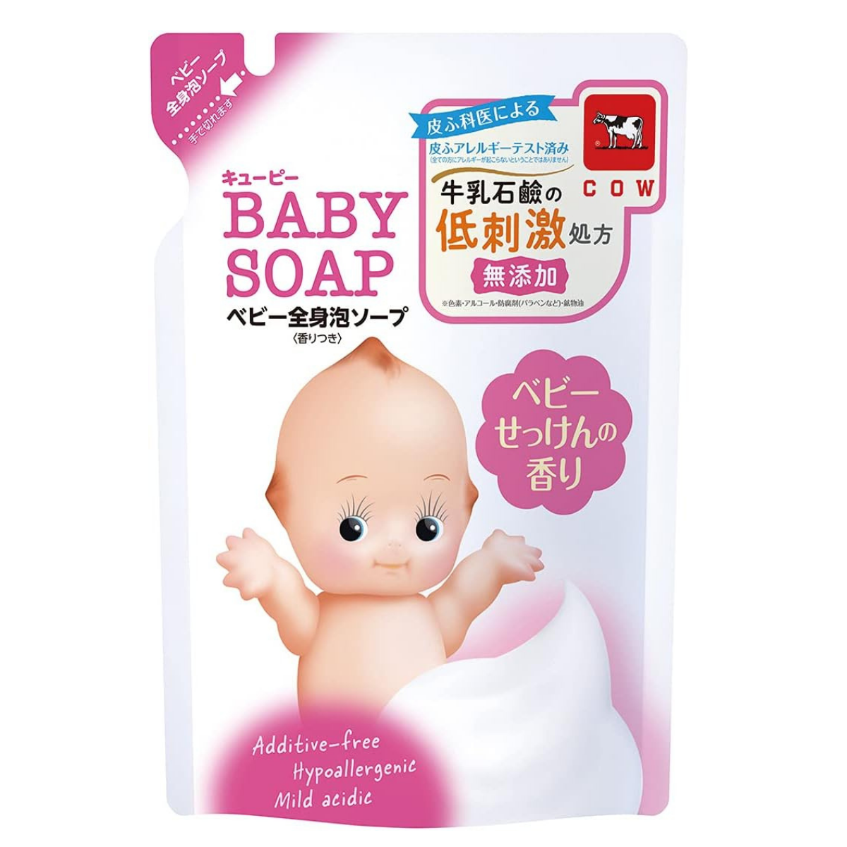 Cow Brand Kewpie Baby Whole Body Soap Foam Type Baby Soap Scent Refill - 350mL - Harajuku Culture Japan - Japanease Products Store Beauty and Stationery