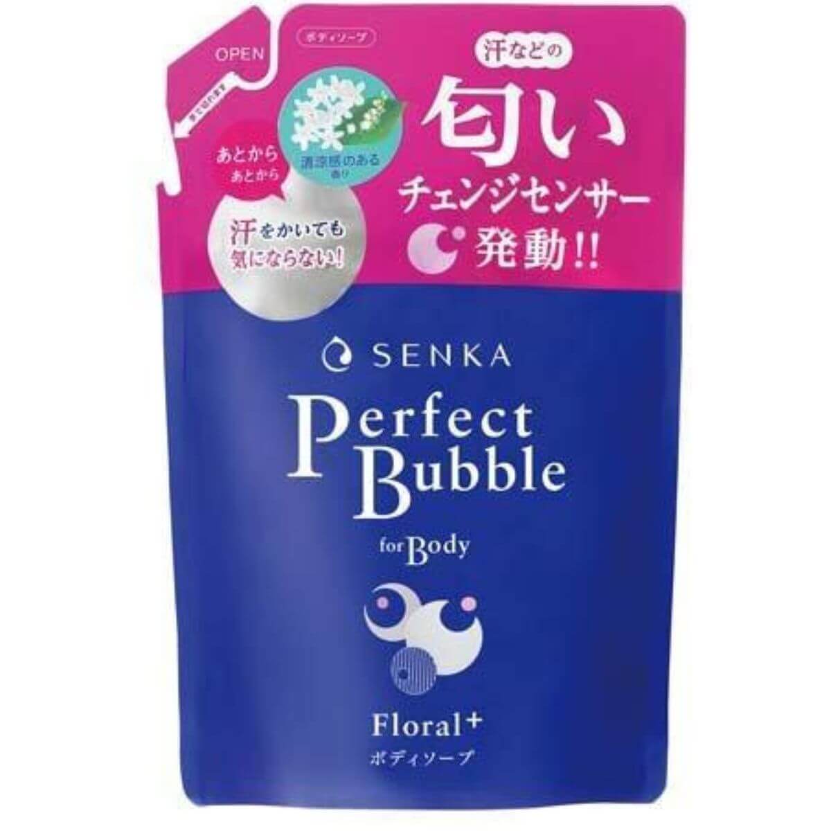 Senka Perfect Bubble For Body Floral Plus N - 350mL Refill - Harajuku Culture Japan - Japanease Products Store Beauty and Stationery