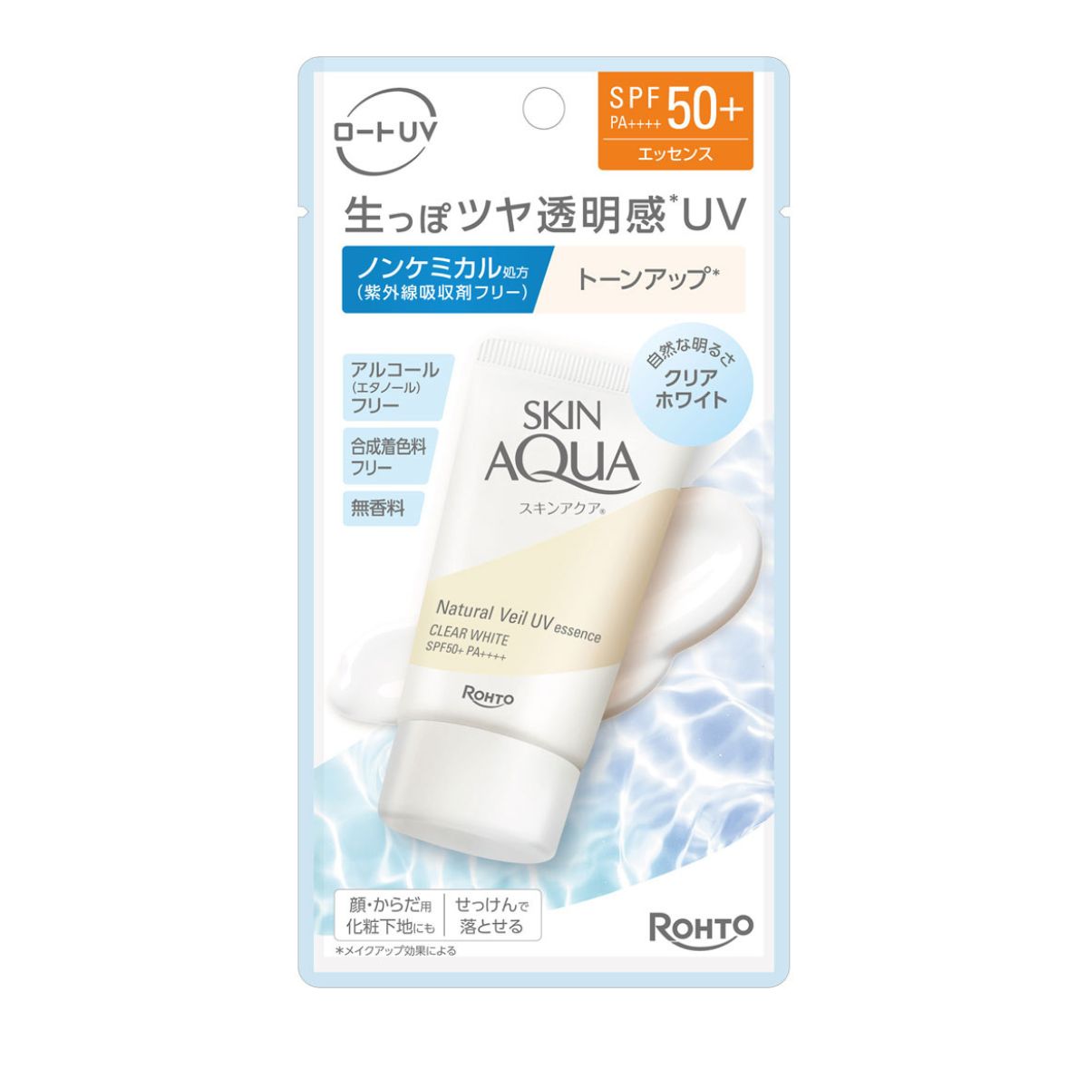 Skin Aqua Natural Veil UV Essence Clear White SPF50+/PA++++ 50g - Harajuku Culture Japan - Japanease Products Store Beauty and Stationery