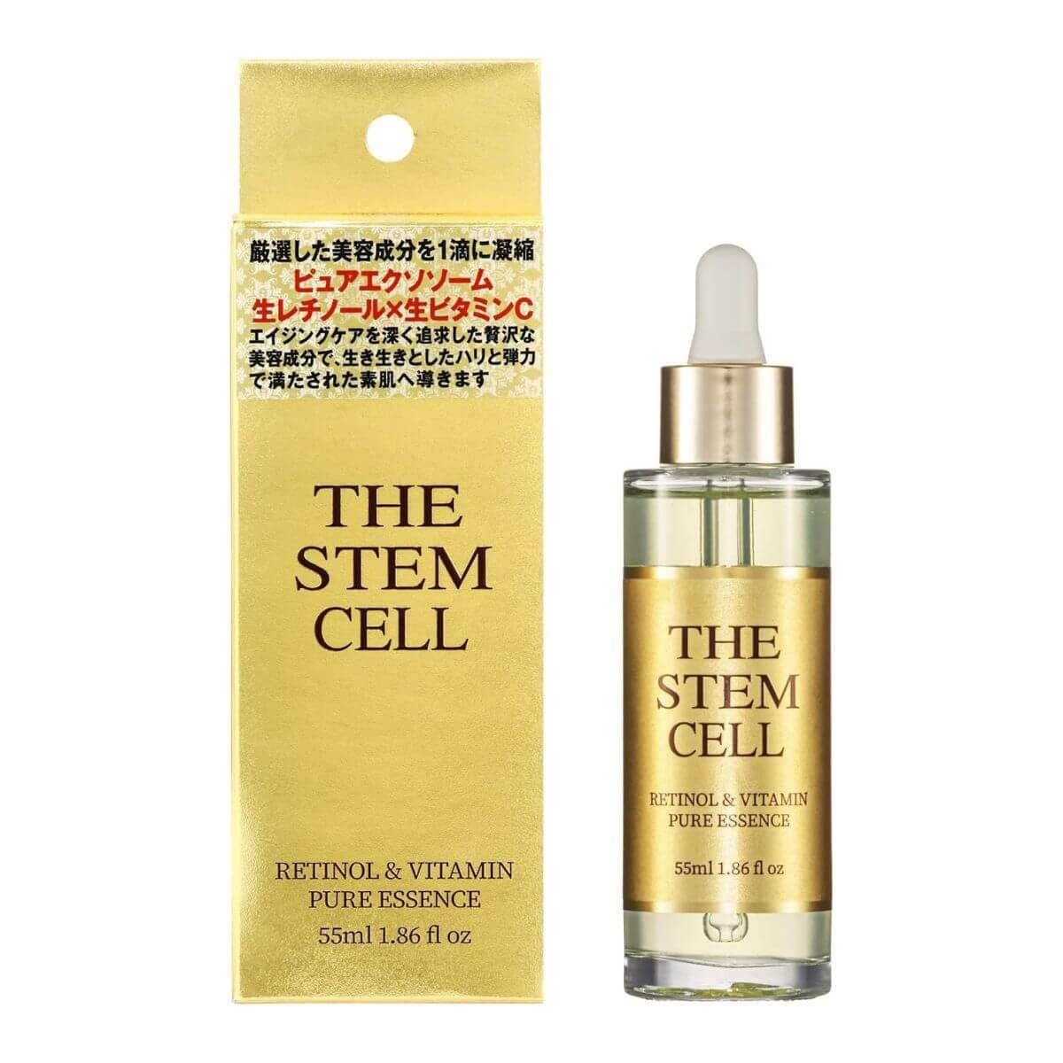 THE STEM CELL Retinol & Vitamin Pure Essence - 55ml - Harajuku Culture Japan - Japanease Products Store Beauty and Stationery