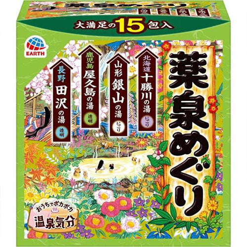 Earth Yumeguri Japanese Hot Spring Yakusen Meguri 30g x 15pcs - Harajuku Culture Japan - Japanease Products Store Beauty and Stationery