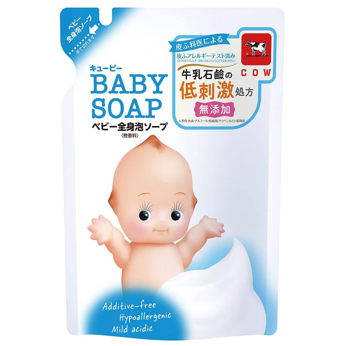 Cow Brand Kewpie Baby Whole Body Soap Foam Type Refill - 350mL - Harajuku Culture Japan - Japanease Products Store Beauty and Stationery