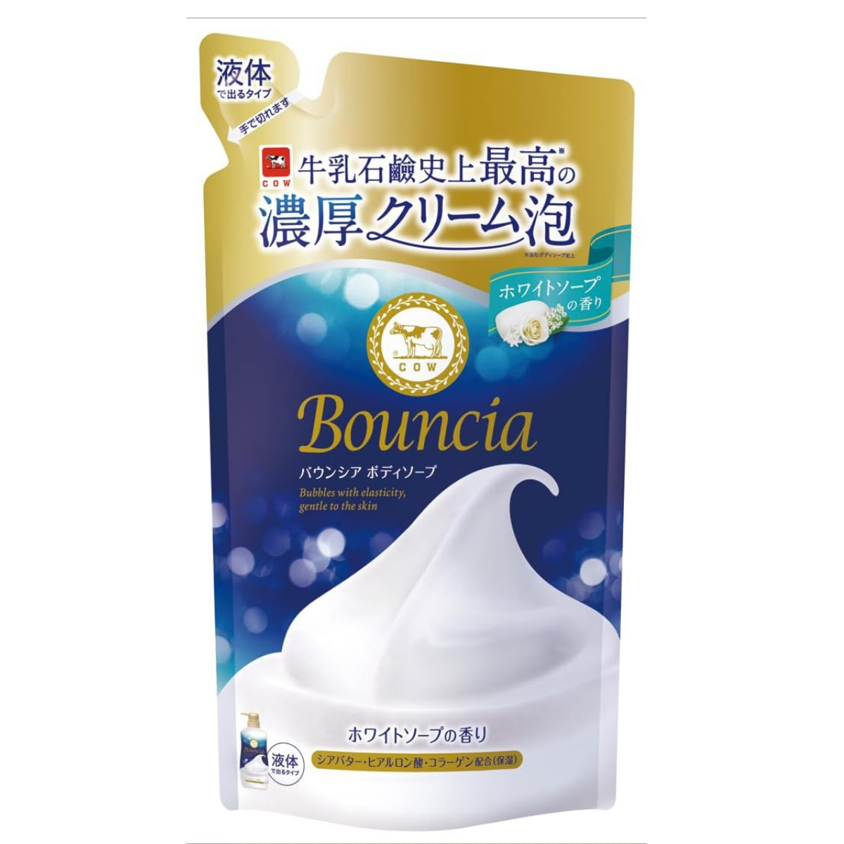 Cow Brand Bouncia Body Soap White Soap Scent Refill - 360mL - Harajuku Culture Japan - Japanease Products Store Beauty and Stationery