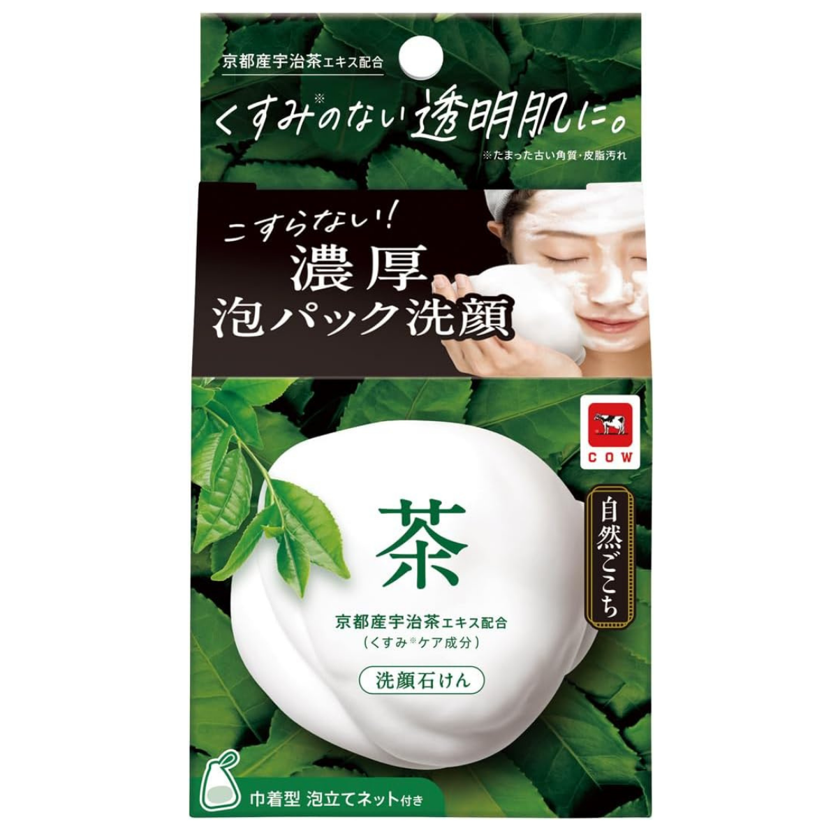 Cow Brand Shizengokochi Tea Facial Soap - 80g - Harajuku Culture Japan - Japanease Products Store Beauty and Stationery
