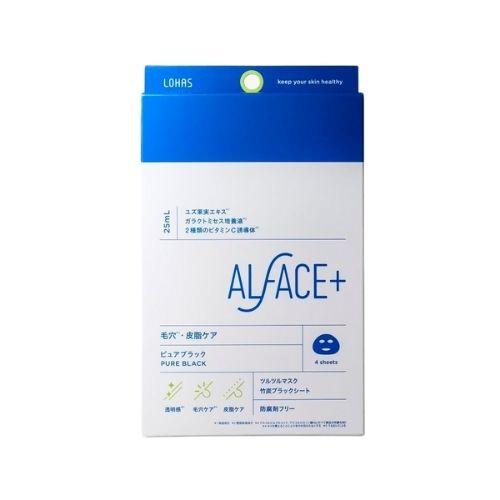 ALFACE Pure Black Mask 4 sheets - Harajuku Culture Japan - Japanease Products Store Beauty and Stationery