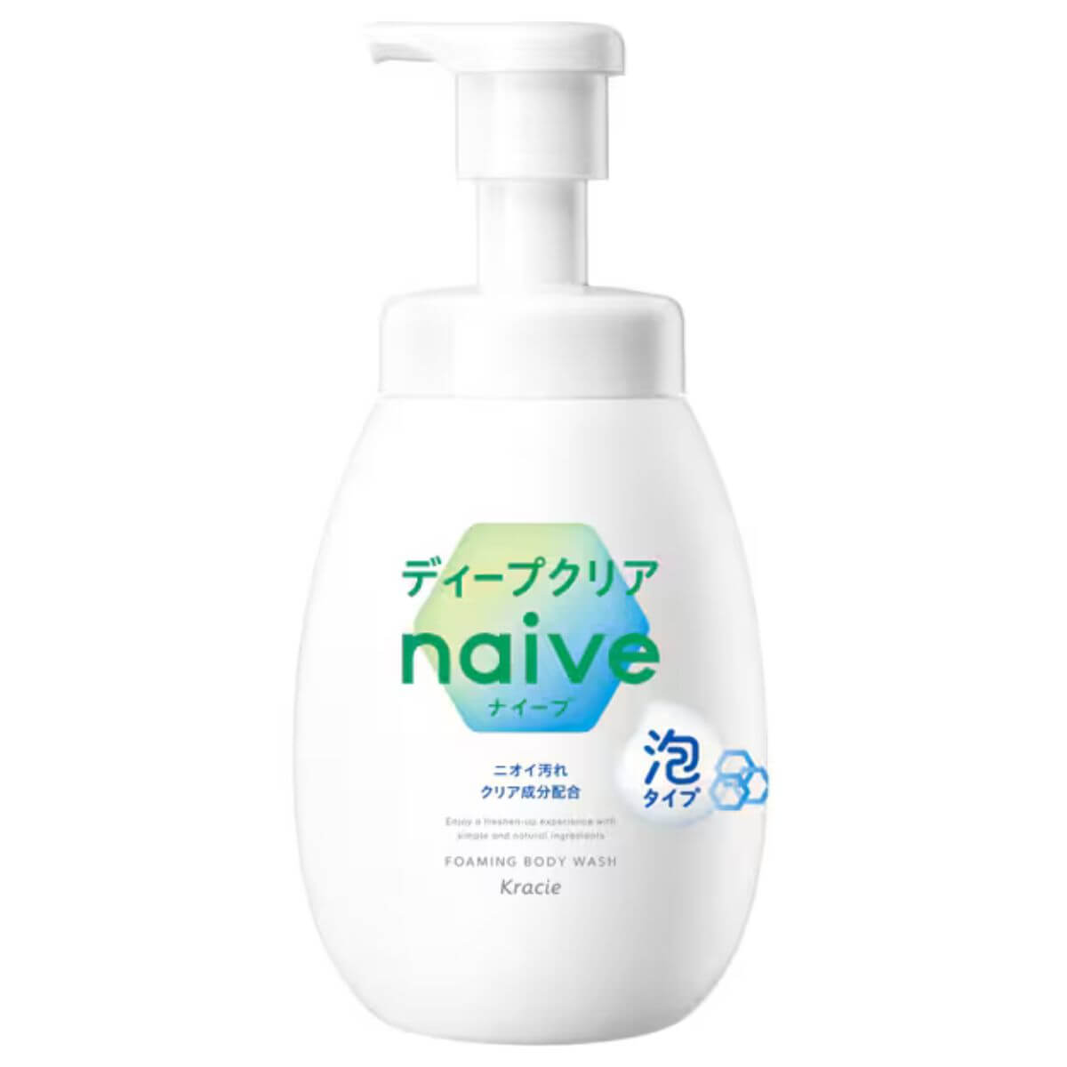 Kracie naive Body Soap Foam Type Deep Clear - 600mL - Harajuku Culture Japan - Japanease Products Store Beauty and Stationery