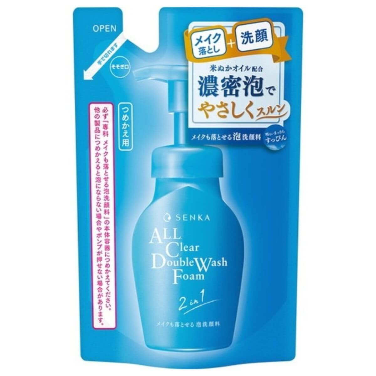 Senka All Clear Double Facial Wash Foam - 130mL Refill - Harajuku Culture Japan - Japanease Products Store Beauty and Stationery