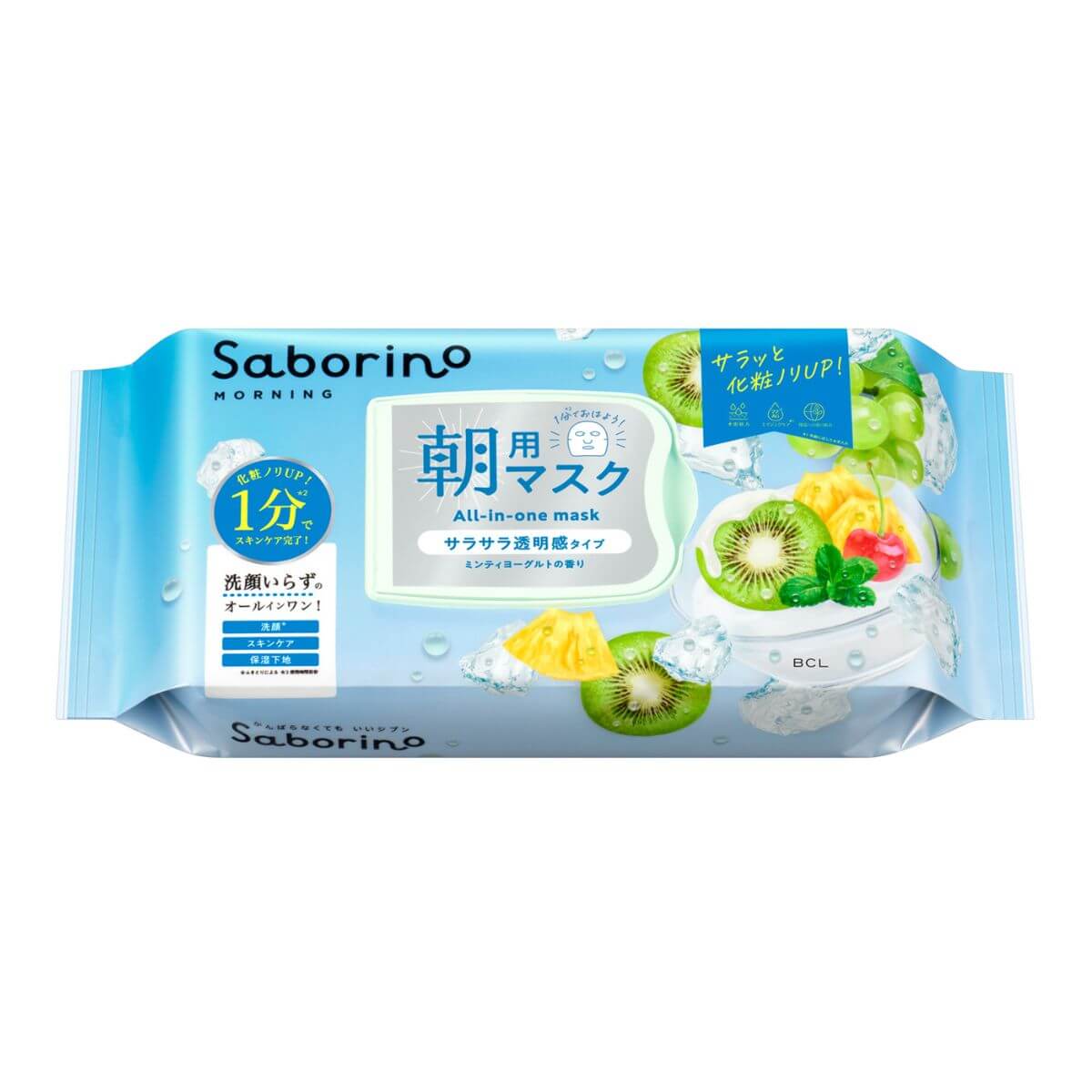 Bcl Saborino Mezama Sheet Smooth and Transparent Morning Face Mask - 28 Sheets - Harajuku Culture Japan - Japanease Products Store Beauty and Stationery