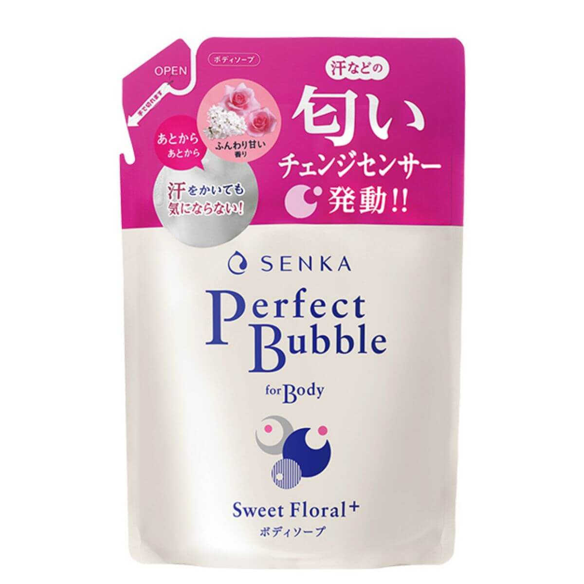 Senka Perfect Bubble For Body Sweet Floral N - 350mL Refill - Harajuku Culture Japan - Japanease Products Store Beauty and Stationery