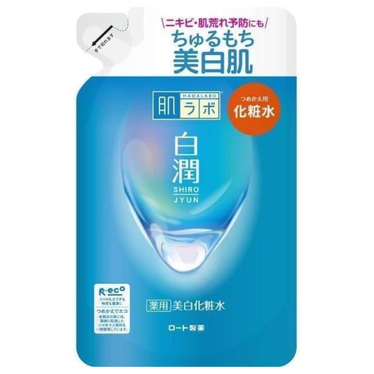 Rohto Hadalabo Shirojun Wakan Hatomugi Essence Whitening Skin Lotion -170ml Refill - Harajuku Culture Japan - Japanease Products Store Beauty and Stationery