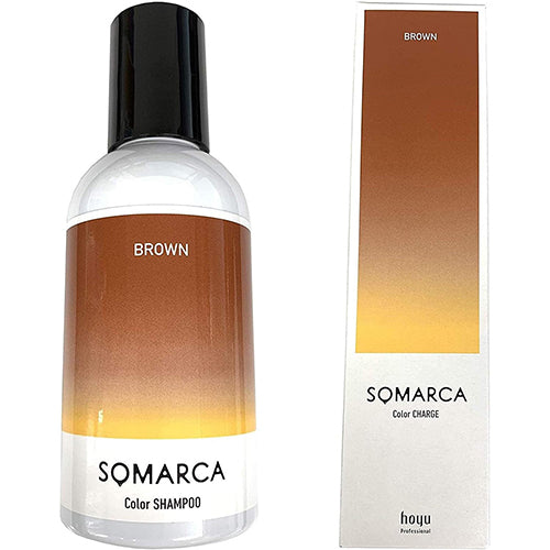 Hoyu SOMARCA Color Shampoo 150ml + Color Charge (Treatment) Brown 130g - Harajuku Culture Japan - Japanease Products Store Beauty and Stationery