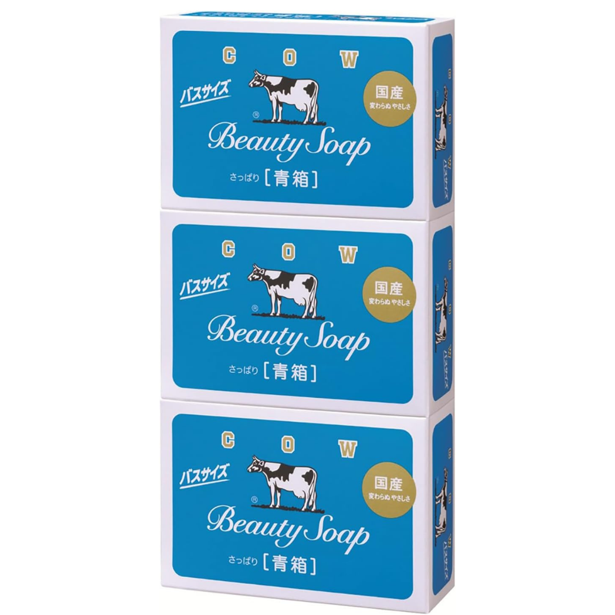 Cow Brand Soap Blue Box 130g - 3 pcs - Harajuku Culture Japan - Japanease Products Store Beauty and Stationery