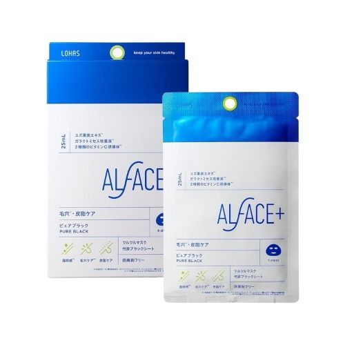 ALFACE Pure Black Mask 1 sheets - Harajuku Culture Japan - Japanease Products Store Beauty and Stationery