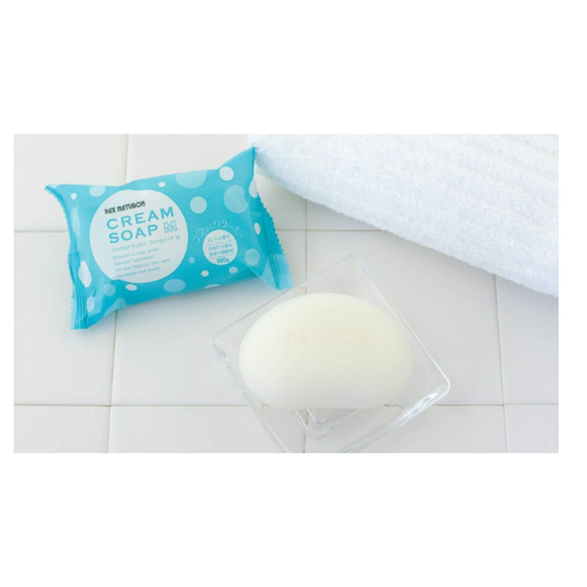 PAX NATURON Cream Soap M Contains Mint Essential Oil Mint Scent - 100g - Harajuku Culture Japan - Japanease Products Store Beauty and Stationery