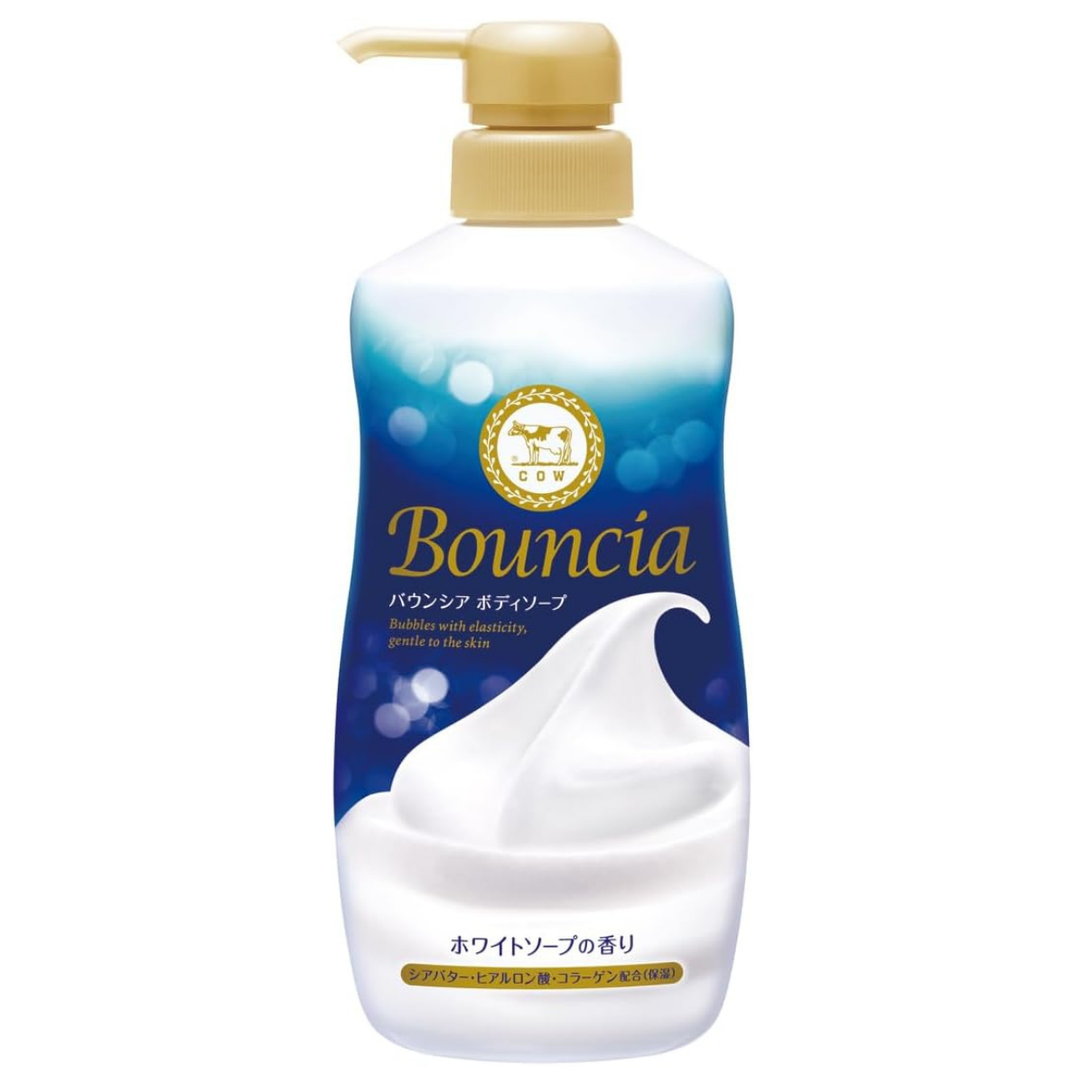 Cow Brand Bouncia Body Soap White Soap Scent - 480mL - Harajuku Culture Japan - Japanease Products Store Beauty and Stationery