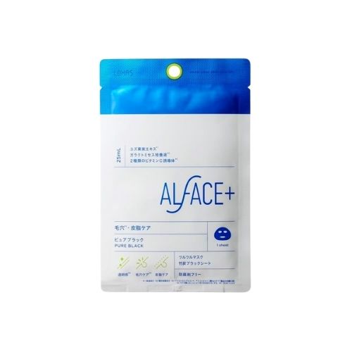 ALFACE Pure Black Mask 1 sheets - Harajuku Culture Japan - Japanease Products Store Beauty and Stationery