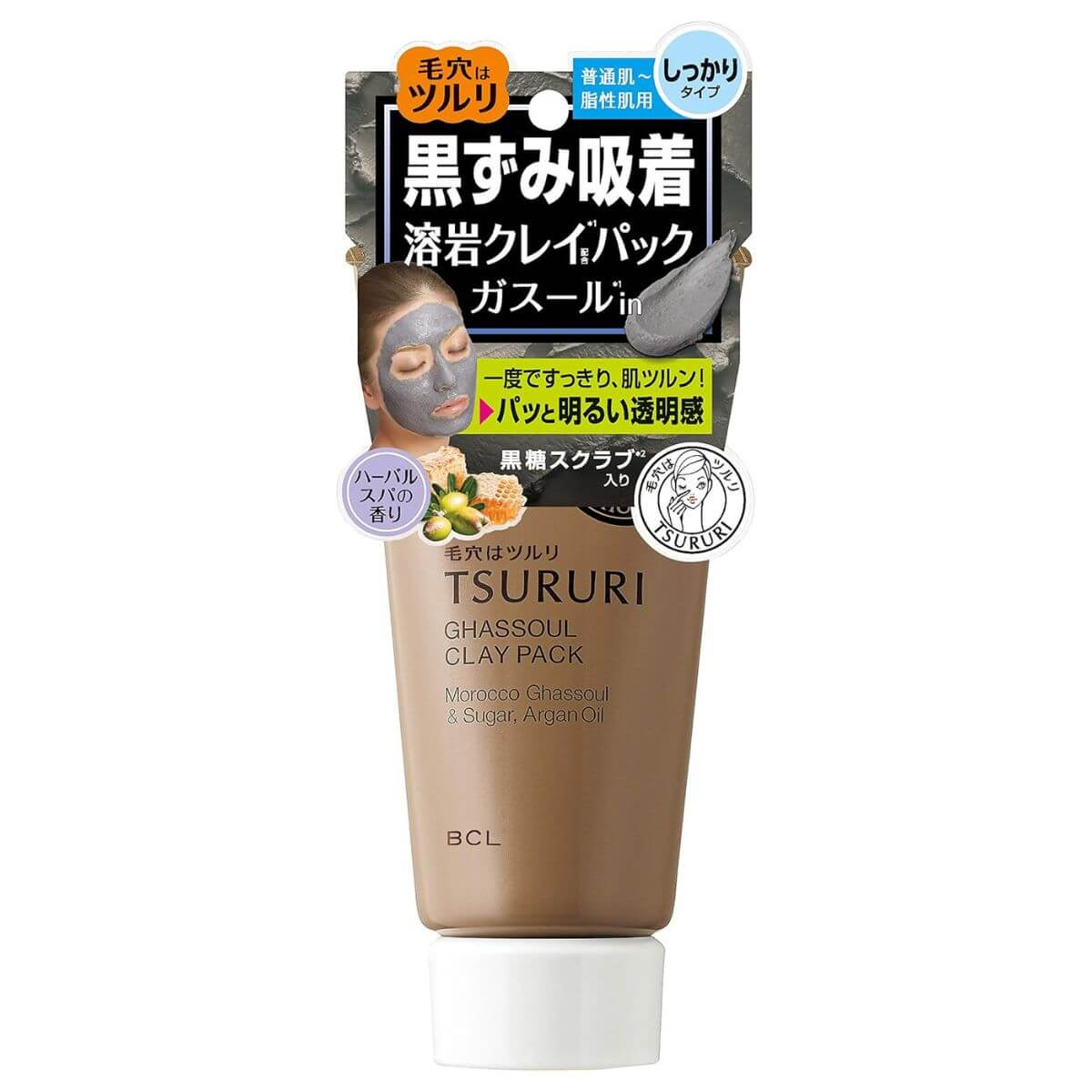 BCL Tsururi Ghassoul Face Pack Herbal Spa Scent - 150g - Harajuku Culture Japan - Japanease Products Store Beauty and Stationery