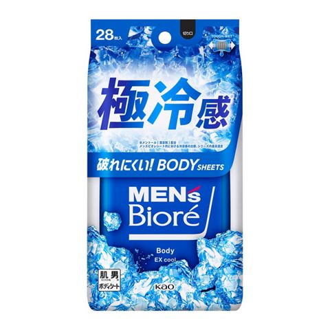 Men's Biore Body Sheet That Indulges Your Face - Extremely Cold Type - 28 Sheets - Harajuku Culture Japan - Japanease Products Store Beauty and Stationery