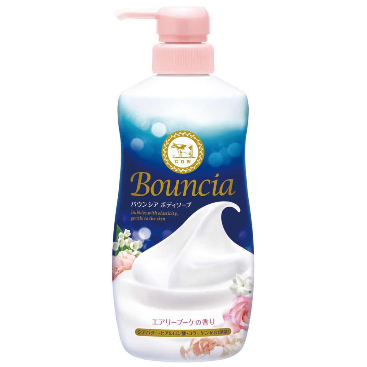 Cow Brand Bouncia Body Soap Airy Bouquet Scent - 480mL - Harajuku Culture Japan - Japanease Products Store Beauty and Stationery