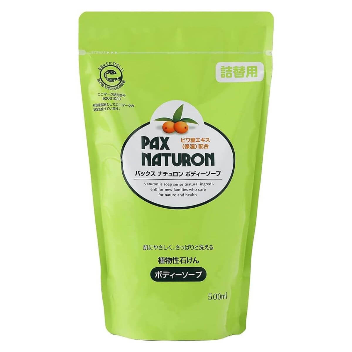 PAX NATURON Foaming Body Wash For Sensitive Skin Fresh Herbal Green Scent Refill - 500mL - Harajuku Culture Japan - Japanease Products Store Beauty and Stationery