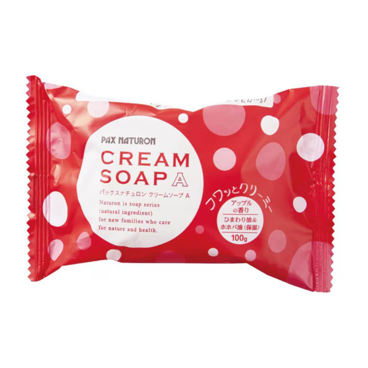 PAX NATURON Cream Soap A Contains Jojoba Seed Oil And Sunflower Oil Apple Scent - 100g - Harajuku Culture Japan - Japanease Products Store Beauty and Stationery