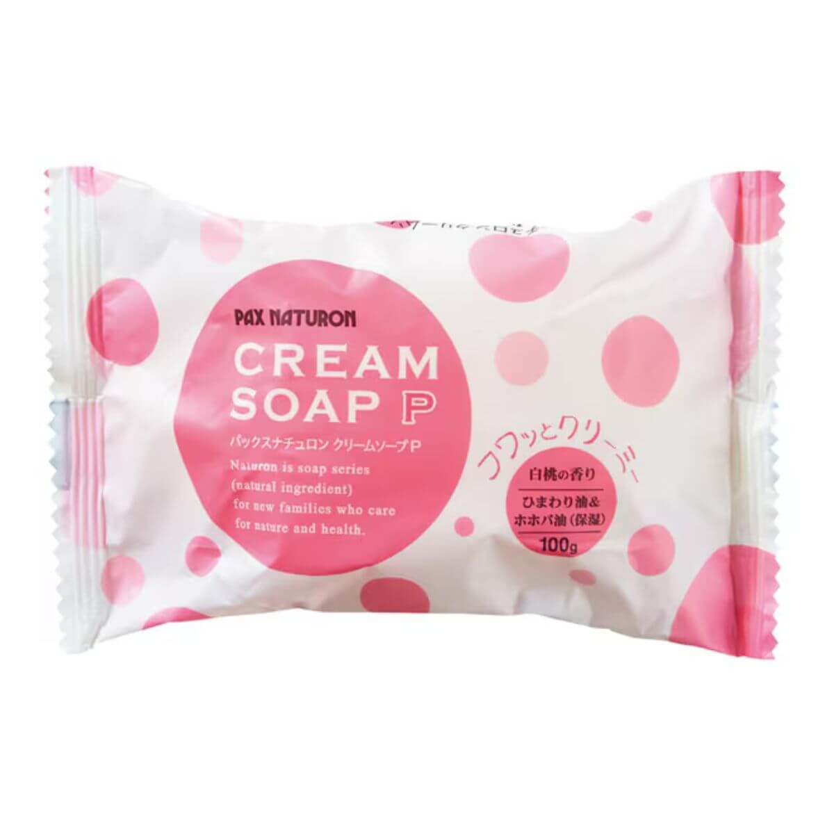 PAX NATURON Cream Soap P Contains Jojoba Seed Oil And Sunflower Oil White Peach Scent - 100g - Harajuku Culture Japan - Japanease Products Store Beauty and Stationery