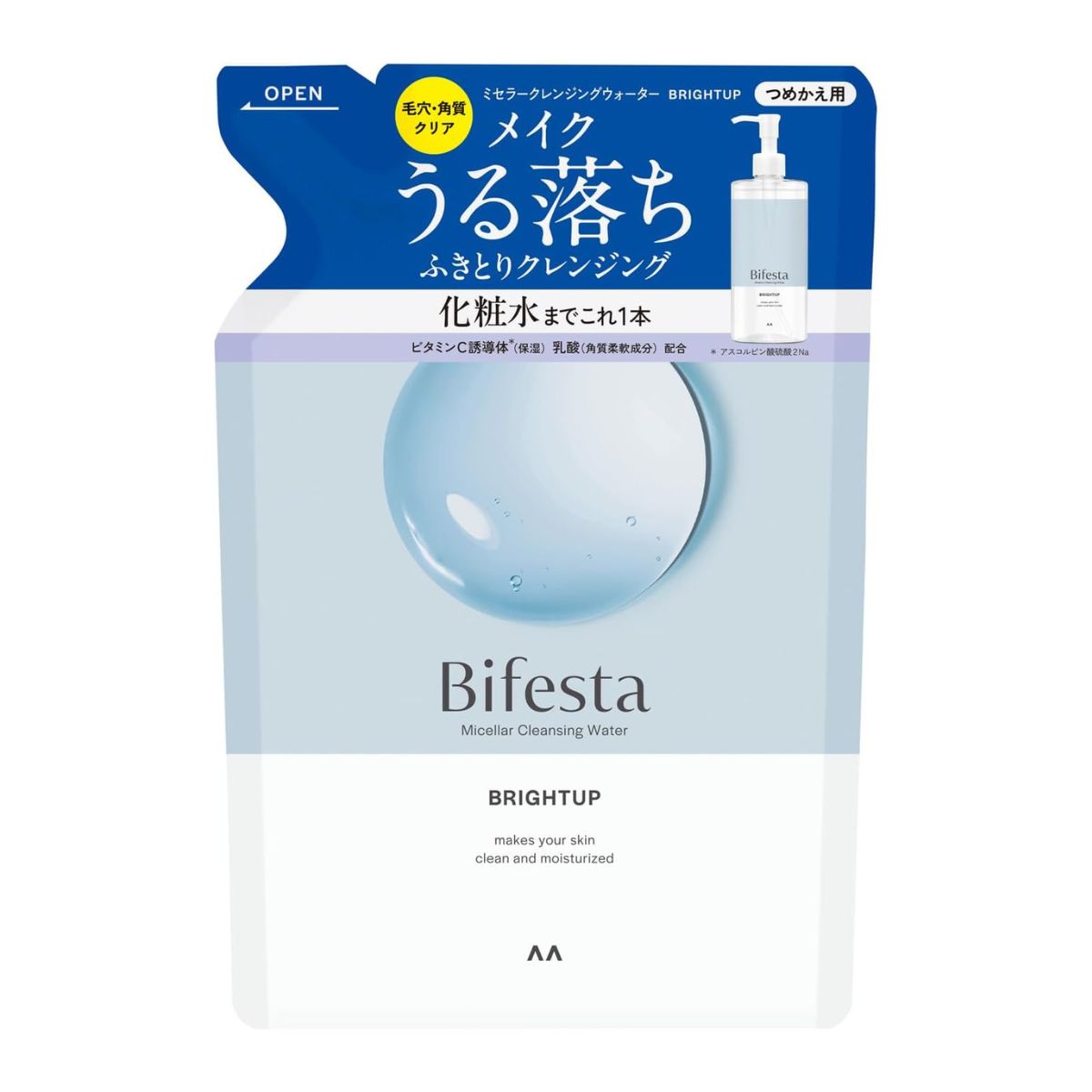 Bifesta Micellar Cleansing Water 360ml Refill - Bright Up - Harajuku Culture Japan - Japanease Products Store Beauty and Stationery