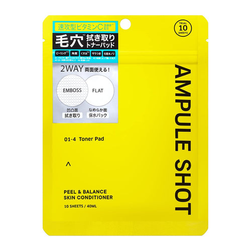 Ampule Shot Peel & Balance Skin Conditioner Toner Pads 10 - 40mL - Harajuku Culture Japan - Japanease Products Store Beauty and Stationery