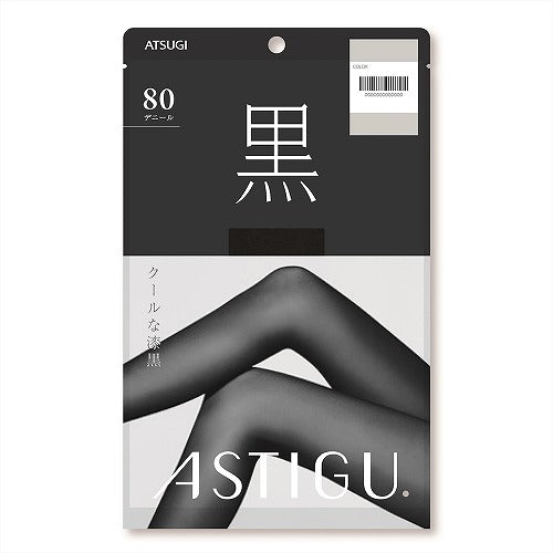 Atsugi Astigu Jet Black Tights Kuro 80 Denier - AP8050 - Harajuku Culture Japan - Japanease Products Store Beauty and Stationery