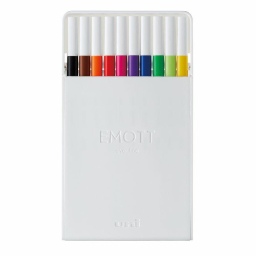 Uni Water-Based Felt‐Tip Pen 10 Color Set EMOTT Ever Fine - Harajuku Culture Japan - Japanease Products Store Beauty and Stationery