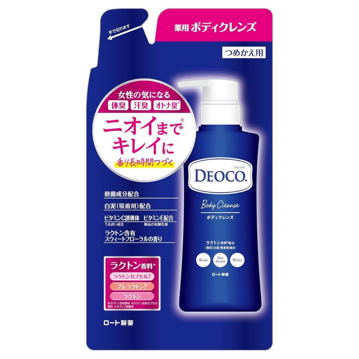 Rohto DEOCO Medicinal Deodorant Body Cleanse Body Soap Unisex - 250ml - Refill - Harajuku Culture Japan - Japanease Products Store Beauty and Stationery