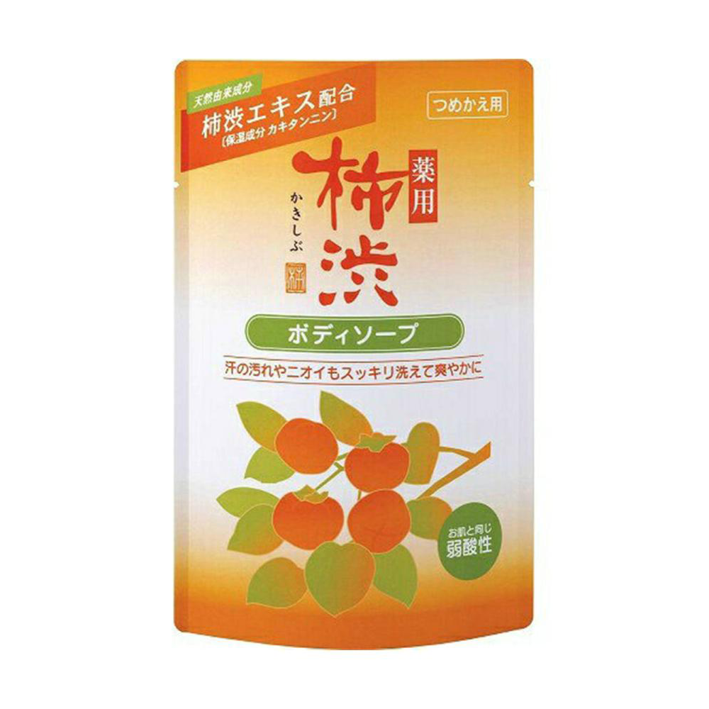 Kumano Cosmetics Medicated Persimmon Juice Body Soap - 350ml - Refill - Harajuku Culture Japan - Japanease Products Store Beauty and Stationery