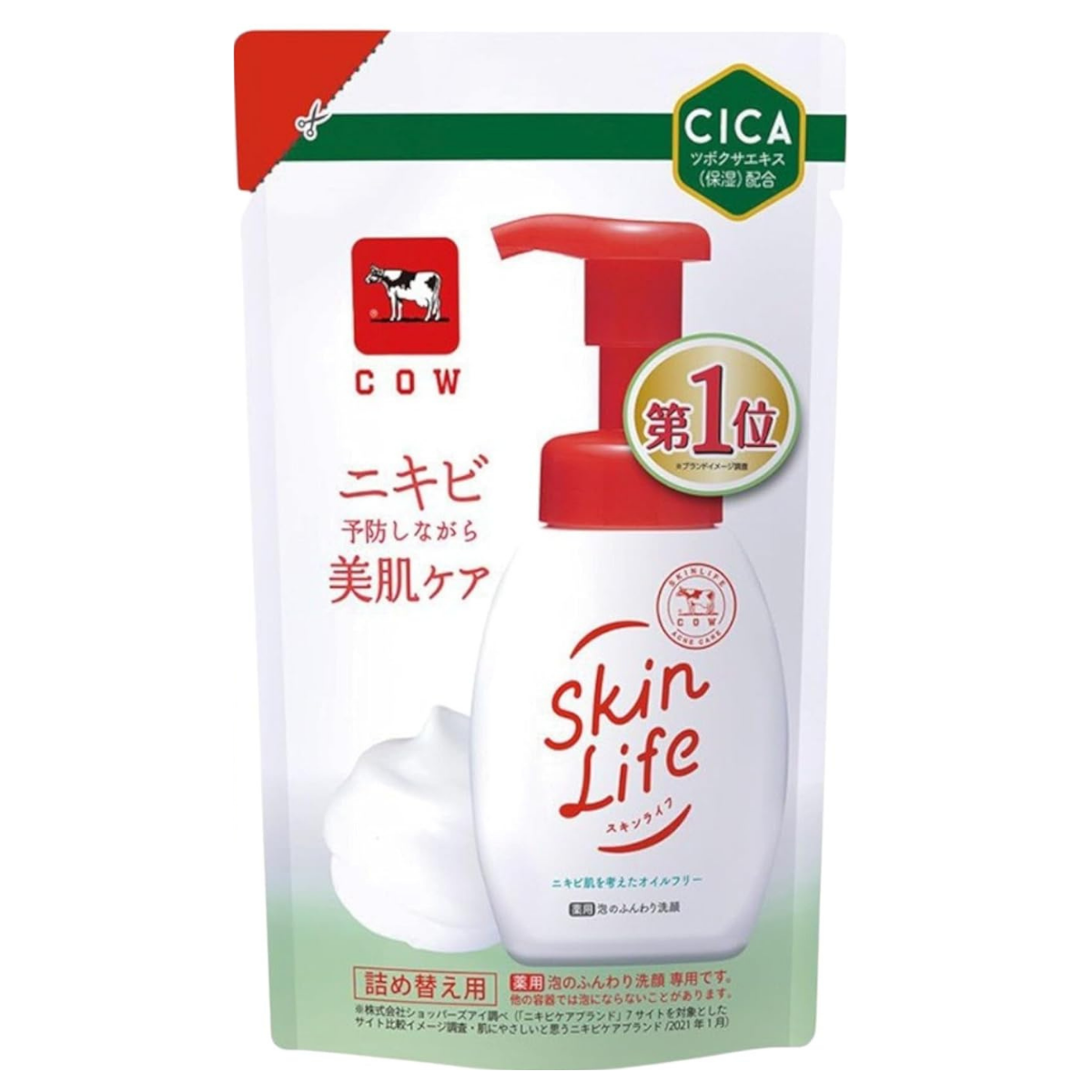 Cow Brand Skin Life Whip Face Wash Refill -140mL - Harajuku Culture Japan - Japanease Products Store Beauty and Stationery
