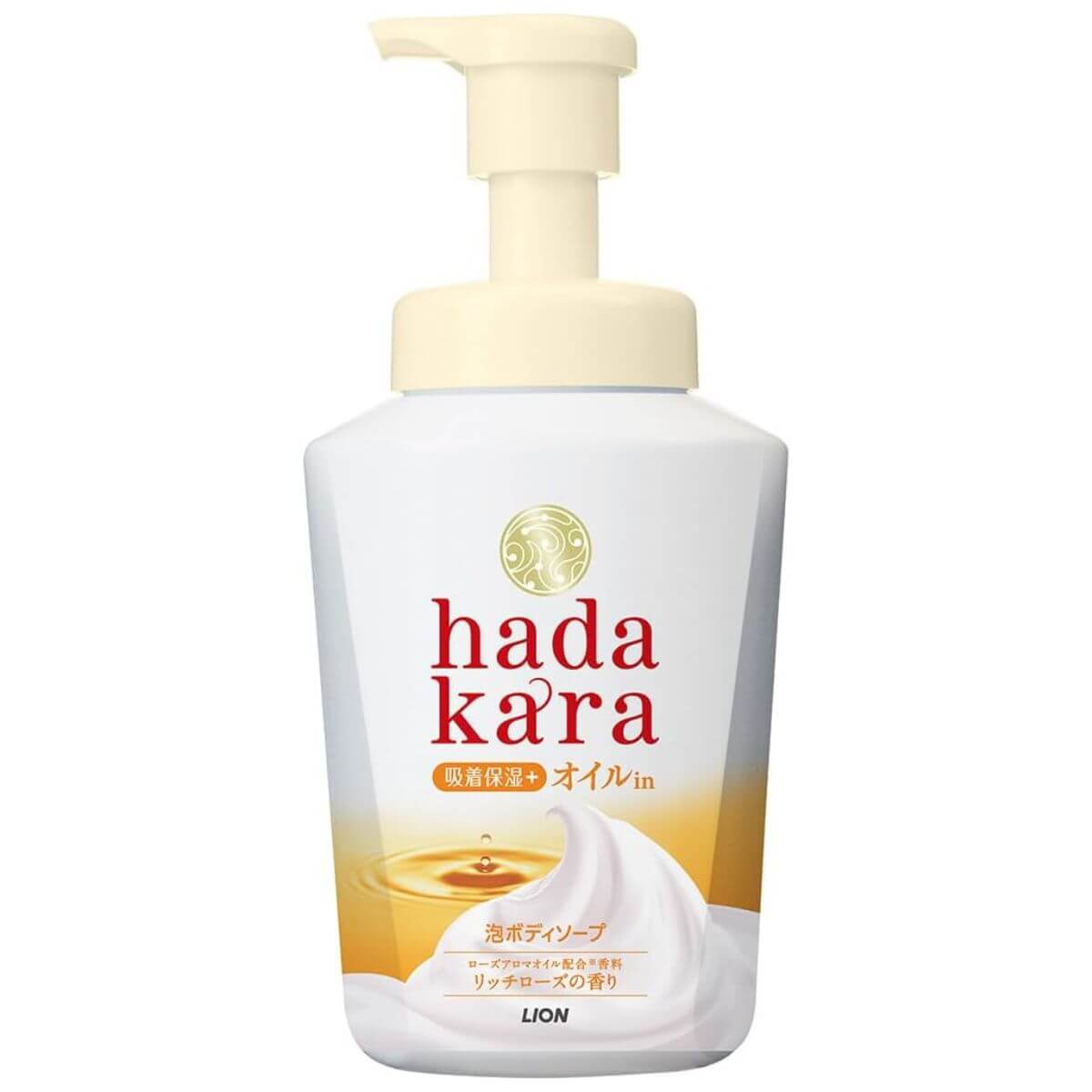 Hadakara Foaming Body Soap Oil-in Type 530ml - Rose Garden Scent - Harajuku Culture Japan - Japanease Products Store Beauty and Stationery