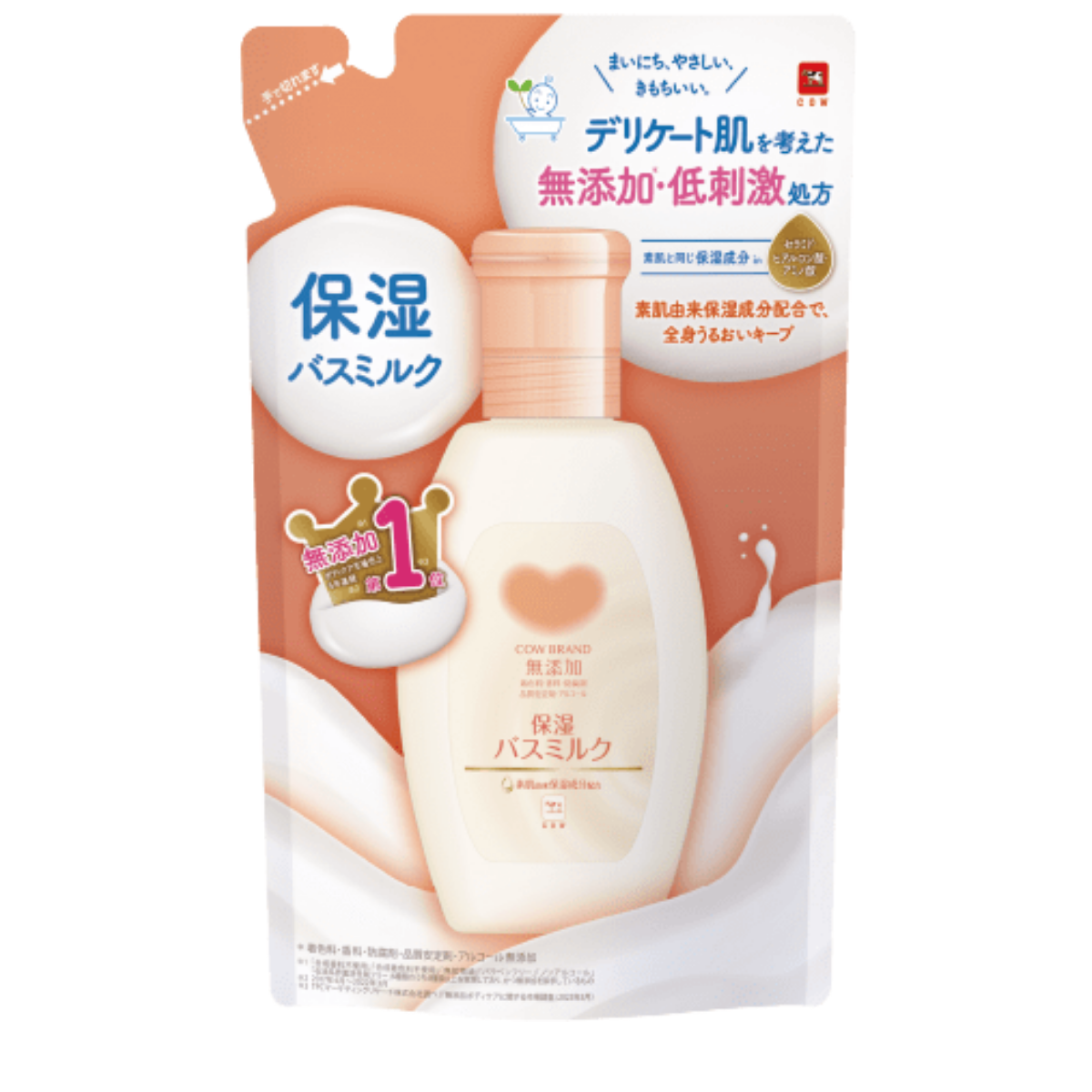 Cow Brand Additive Free Moisturizing Bath Milk Refill - 480mL - Harajuku Culture Japan - Japanease Products Store Beauty and Stationery