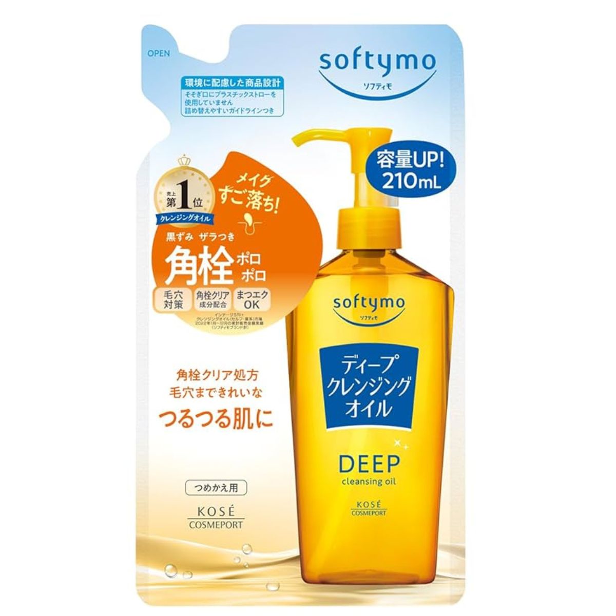 Kose Softymo Deep Cleansing Oil Refill - 210ml - Harajuku Culture Japan - Japanease Products Store Beauty and Stationery