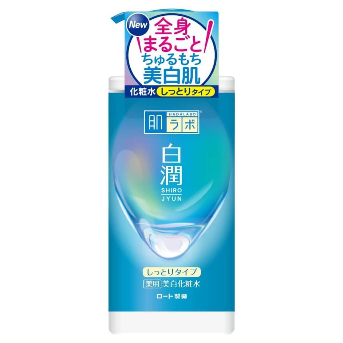 Rohto Hadalabo Shirojun Wakan Hatomugi Essence Whitening Skin Lotion 400ml - Moist PumpType - Harajuku Culture Japan - Japanease Products Store Beauty and Stationery
