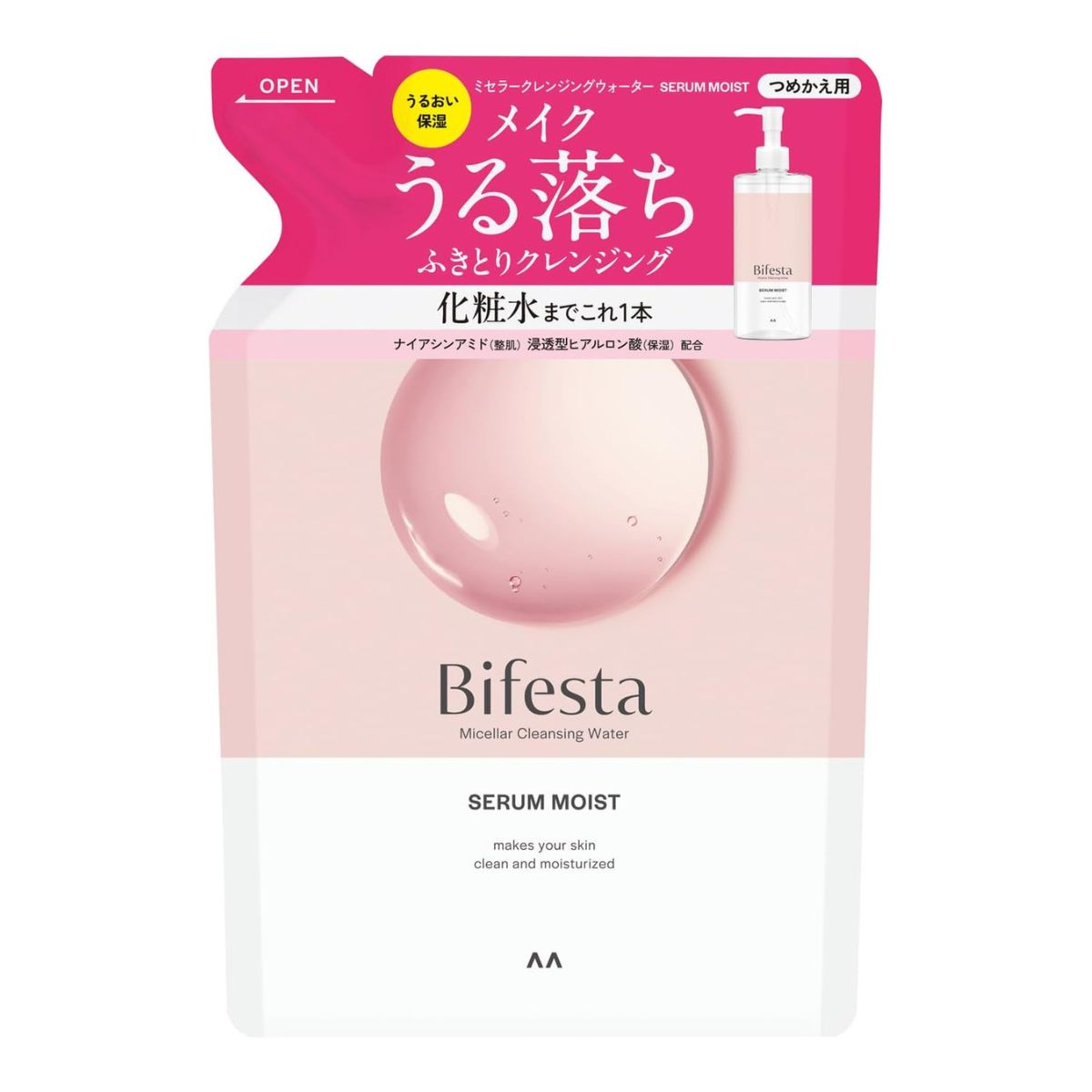 Bifesta Micellar Cleansing Water Serum 360ml Refill - Moist - Harajuku Culture Japan - Japanease Products Store Beauty and Stationery