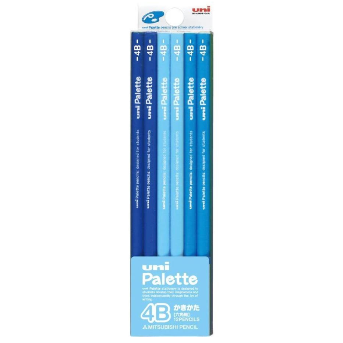 Uni Dozen Box Pencil Hexagonal PLT Uni Pallet Pastel Blue - Harajuku Culture Japan - Japanease Products Store Beauty and Stationery
