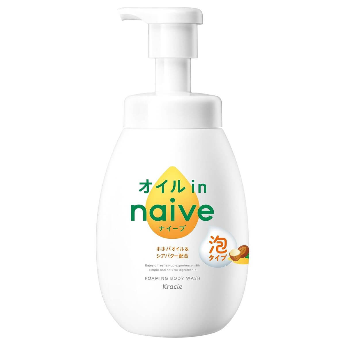 Kracie naive Body Soap Foam Type Oil in - 600mL - Harajuku Culture Japan - Japanease Products Store Beauty and Stationery