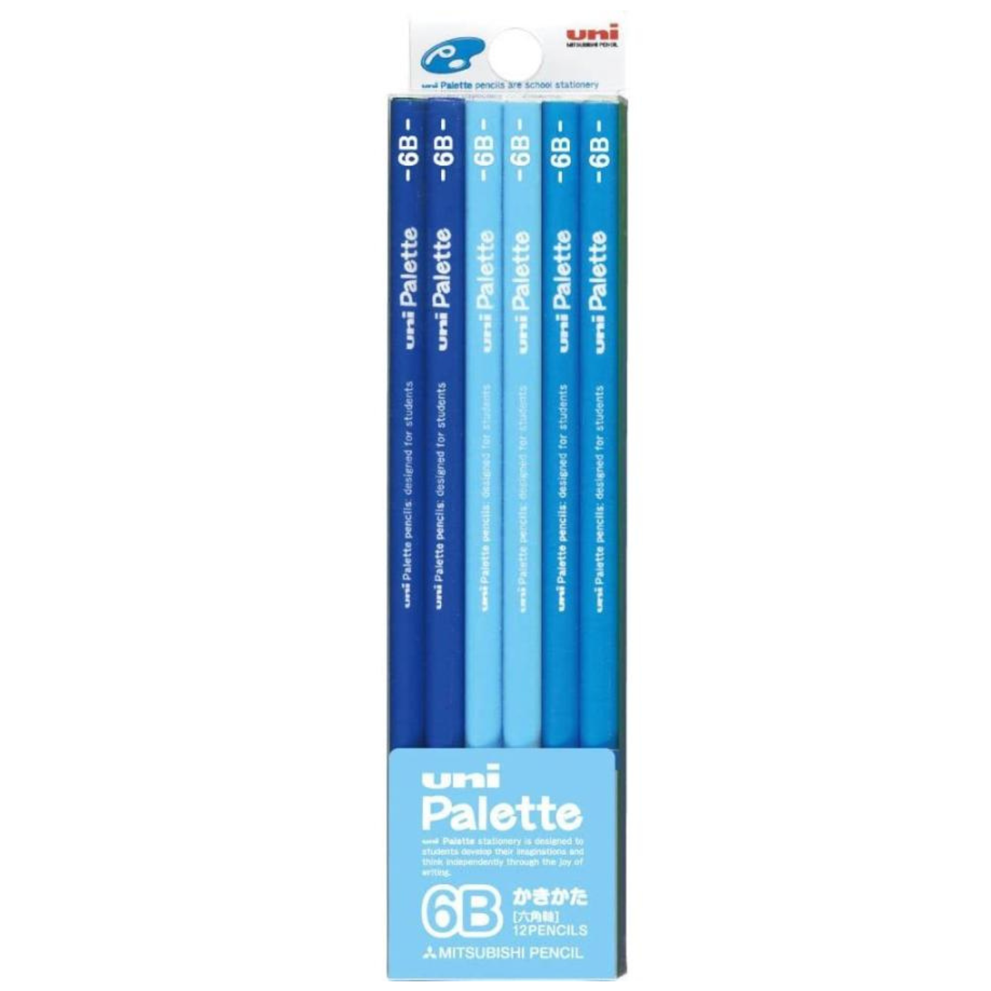Uni Dozen Box Pencil Hexagonal PLT Uni Pallet Pastel Blue - Harajuku Culture Japan - Japanease Products Store Beauty and Stationery