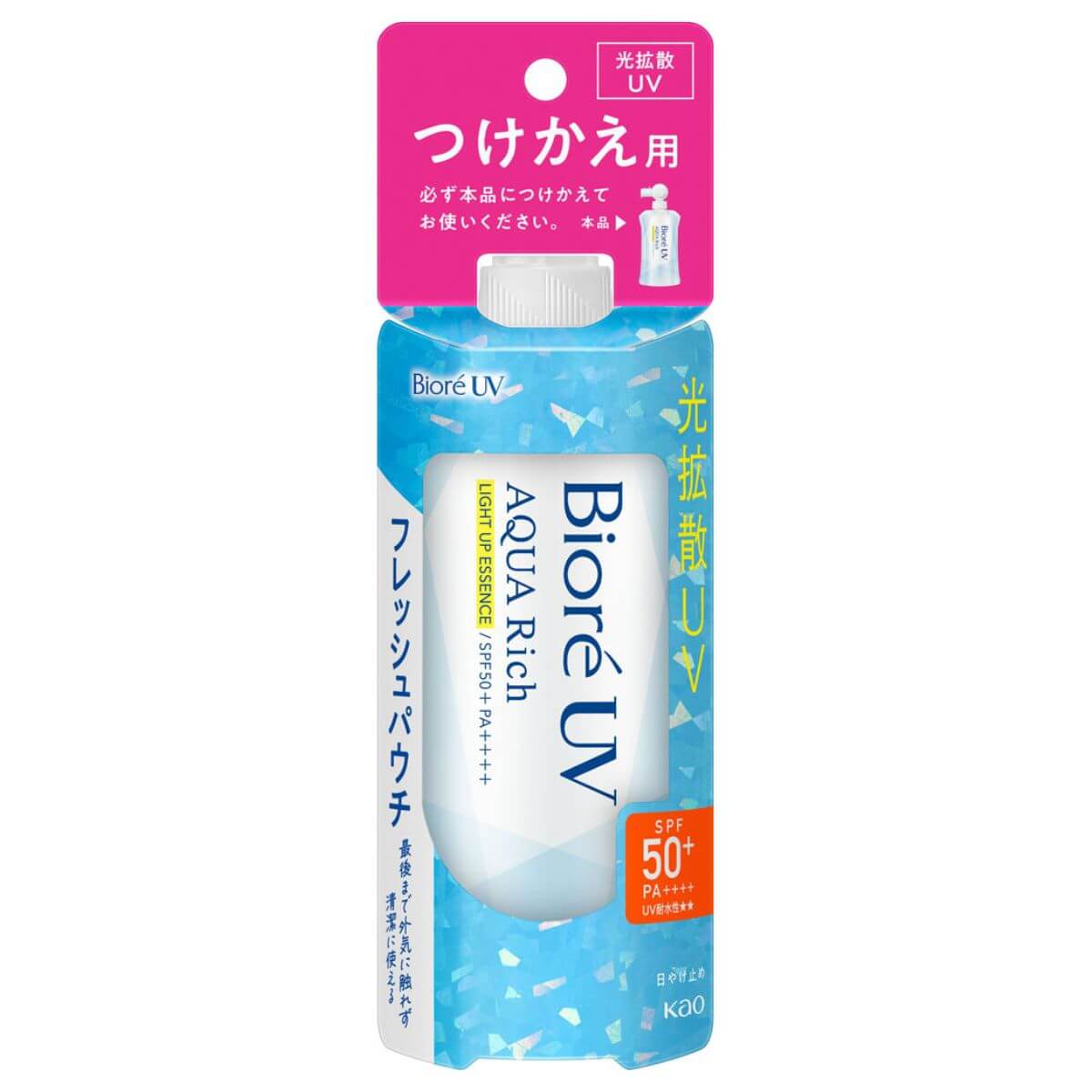 Biore UV Aqua Rich Light Up Essence Fresh Pouch SPF50 + / PA ++++ 120g Refill - Harajuku Culture Japan - Japanease Products Store Beauty and Stationery