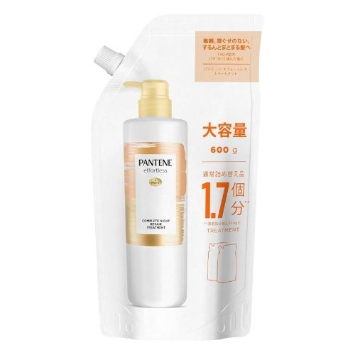 PANTENE Effortless Complete Night RepairTreatment - Refill - 600g - Harajuku Culture Japan - Japanease Products Store Beauty and Stationery