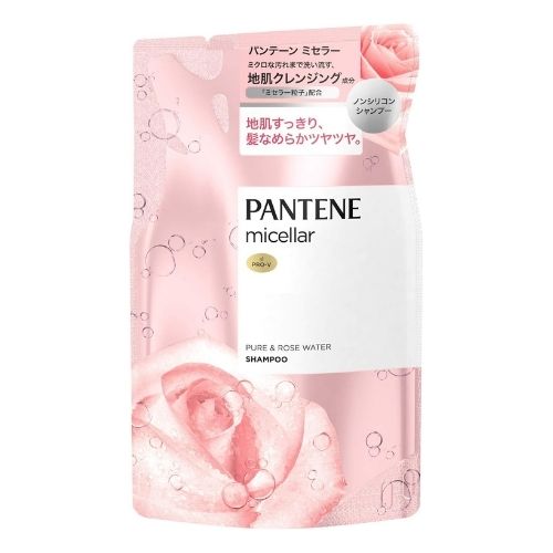 PANTENE Micellar Non-Silicone Shampoo Pure & Rose Water - Refill - 350ml - Harajuku Culture Japan - Japanease Products Store Beauty and Stationery